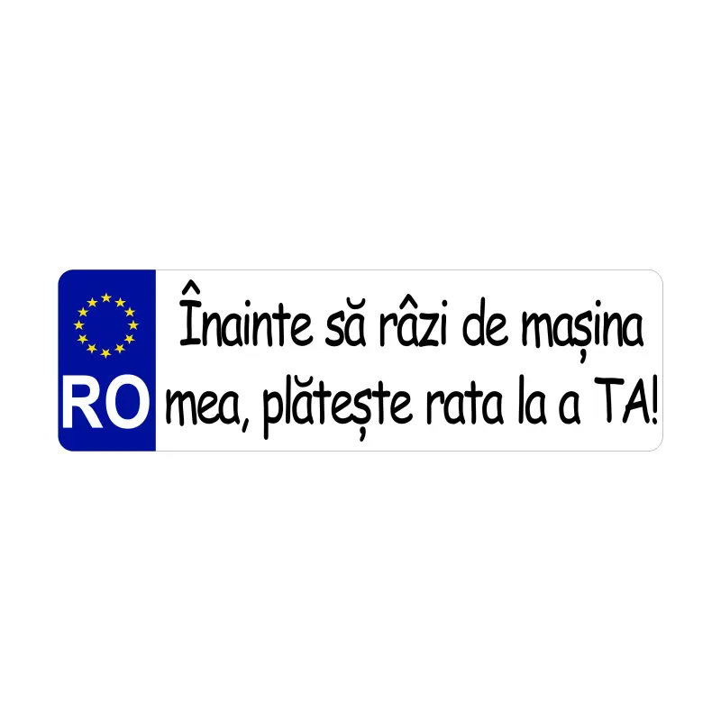 Inaite sa razi de masina, autocolant, dimensiune 200x60mm, model 022